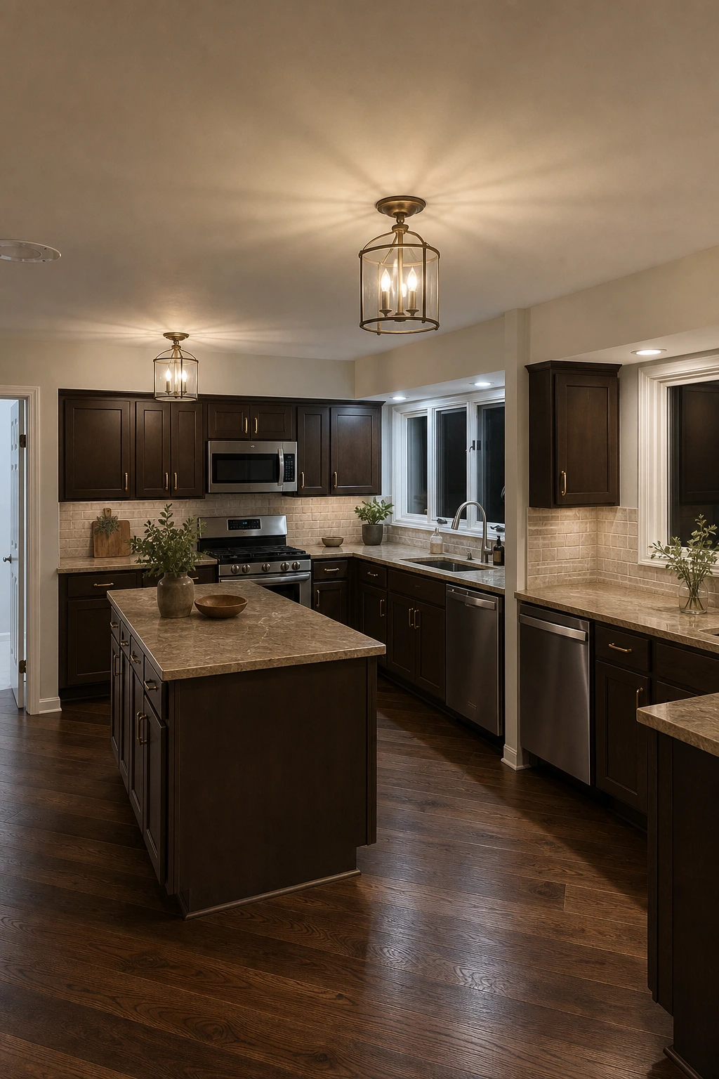 Espresso Travertine kitchen variation