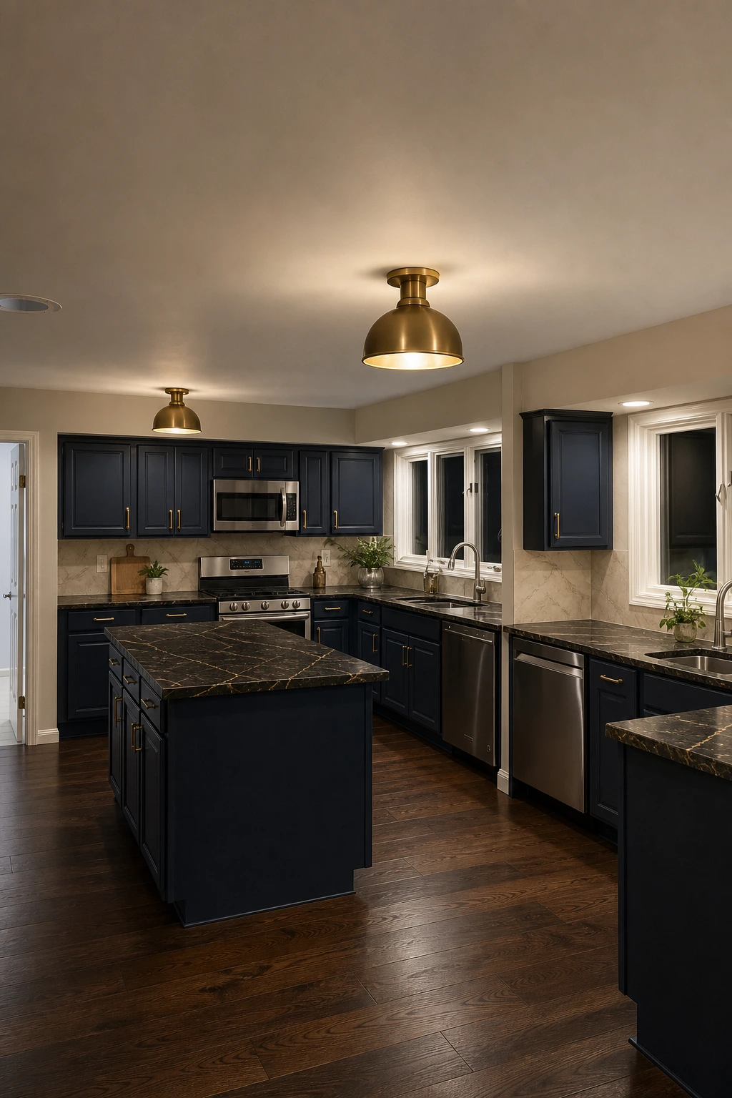 Ink Blue Marble kitchen variation