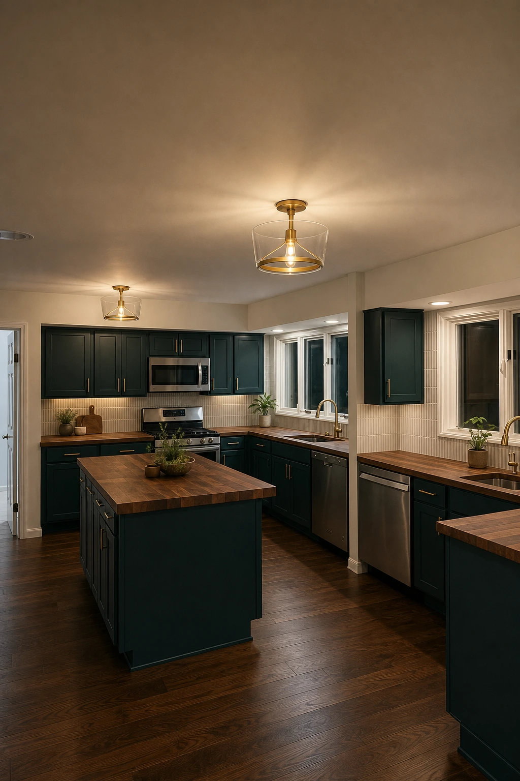Deep Teal Walnut kitchen variation