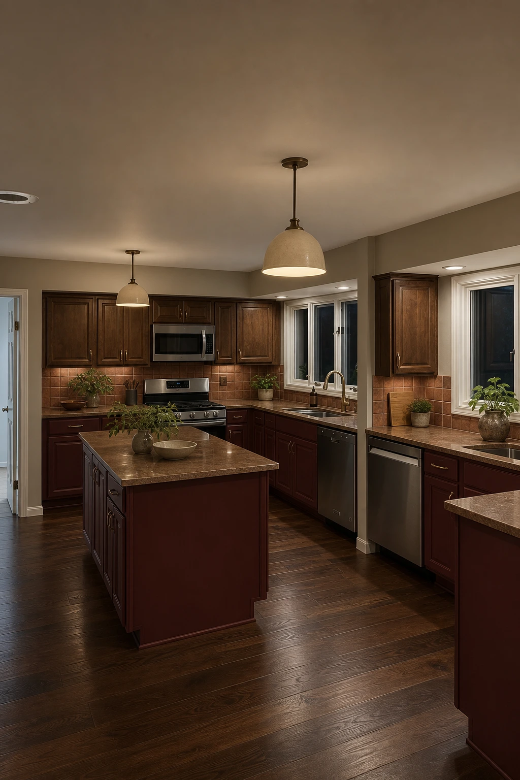 Oxblood Accent kitchen variation