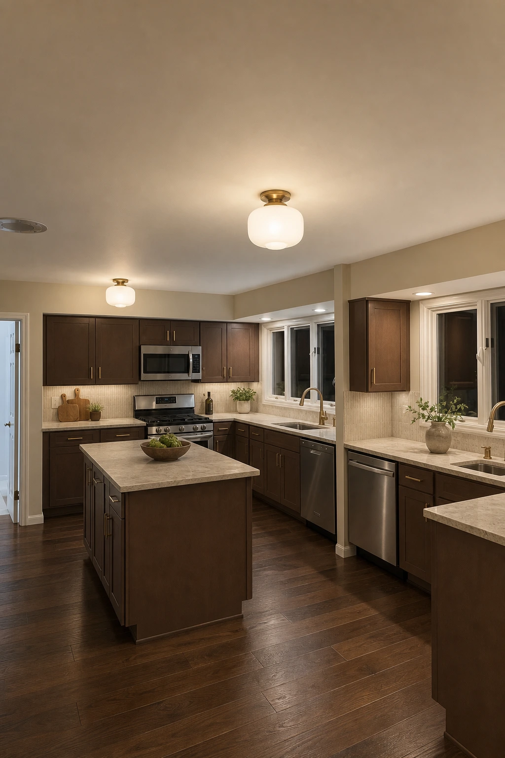 Mocha Slab kitchen variation