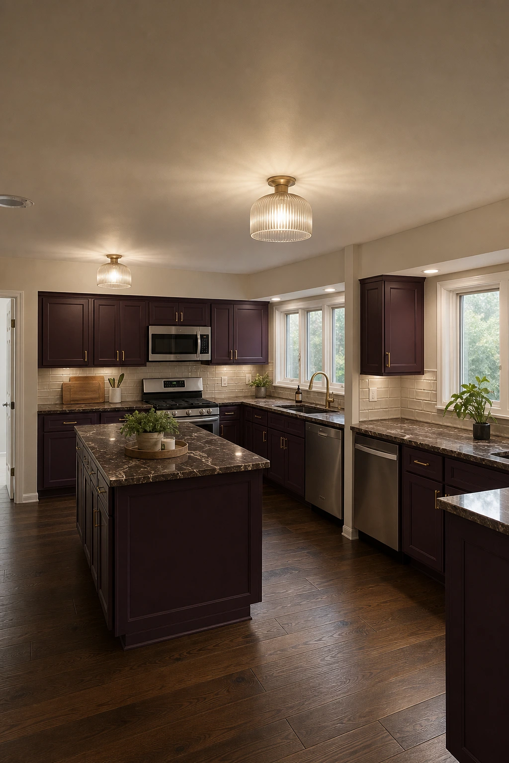 Aubergine Brass kitchen variation